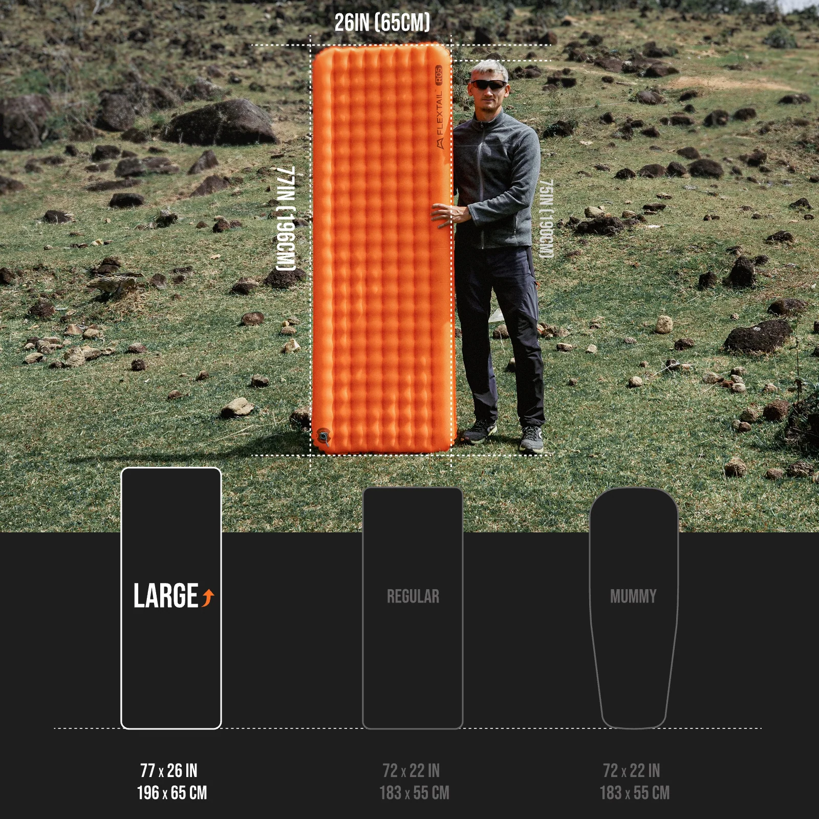 TINY Sleeping Pad R05 Large- Larger, Lighter, More Comfortable (196cm, 5 R-value) - Image 4