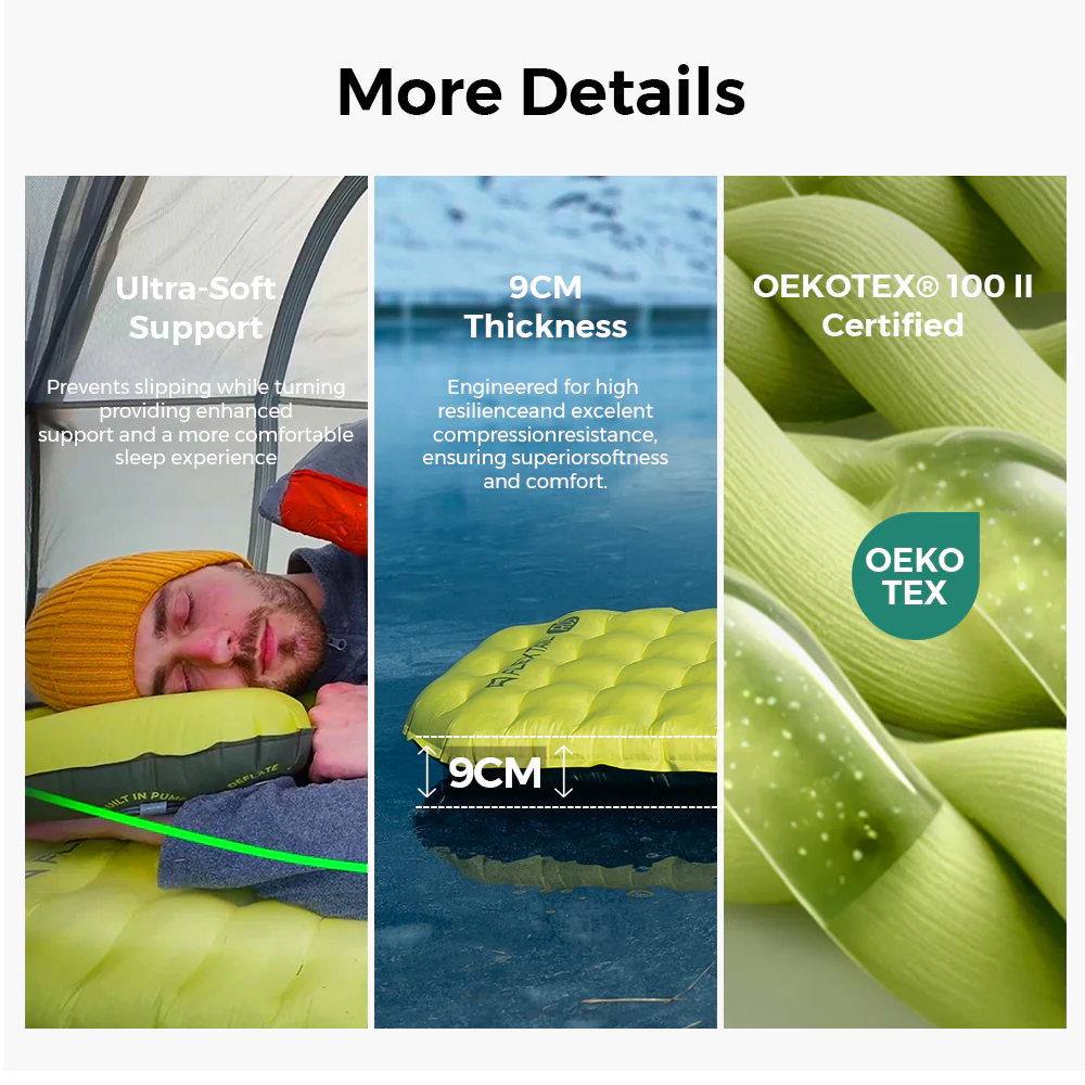 Tiny Sleeping Pad R09 Large-World's Lightest 9.4 R-value Sleeping Pad with Automatic Inflation - Image 11